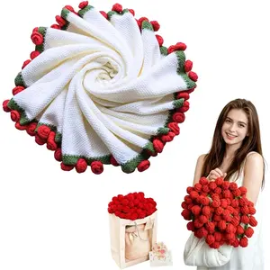 Stocking Stuffers, Crochet Rose  Blanket Bouquet,  Knitted Throw Blanket for Women