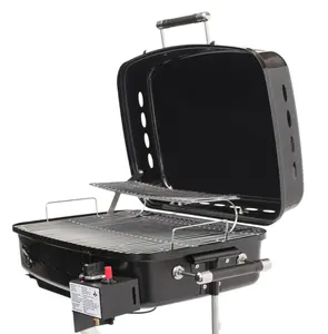 Flame King - RV Or Trailer Mounted BBQ - Motorhome Gas Grill - 214 Sq Inch Cooking Surface - Adjustable Flame Controller, Black