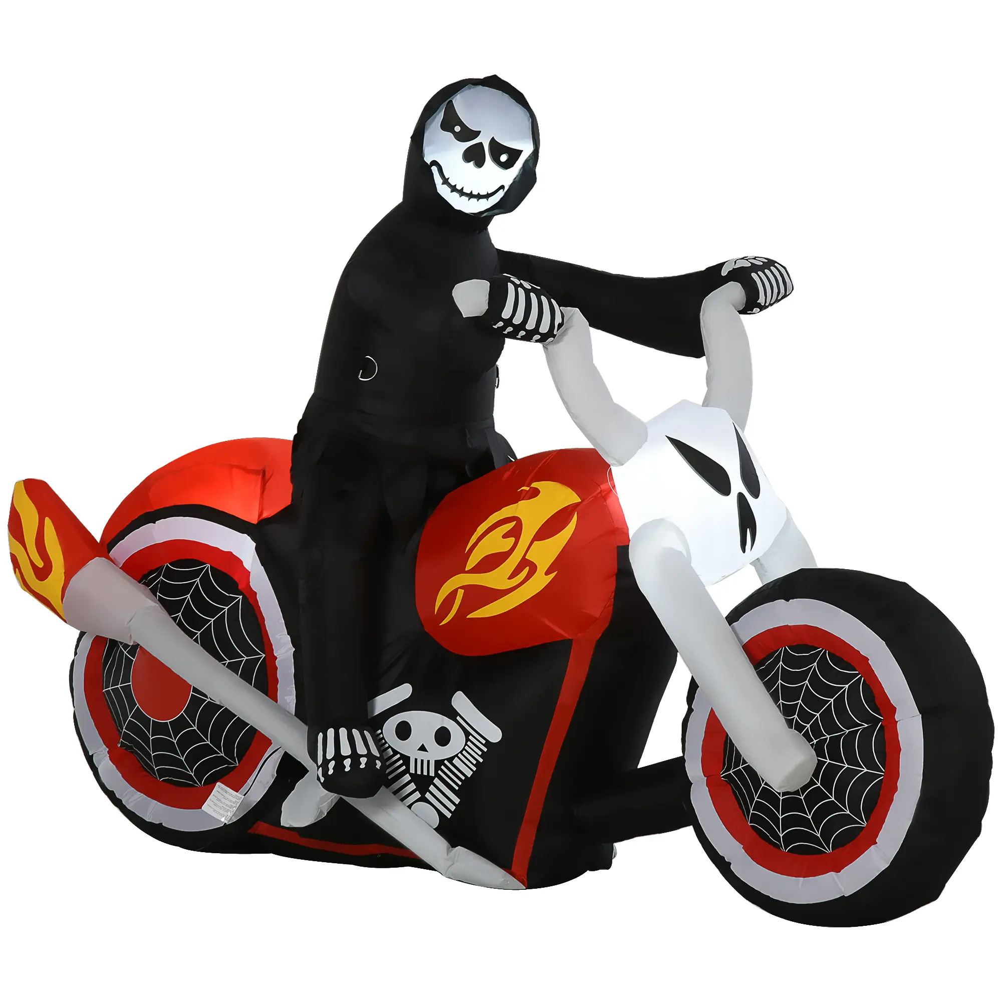 HOMCOM 7.5' W Inflatable Halloween Grim Ghost Biker, Blow Up Outdoor LED Yard Display, Waterproof