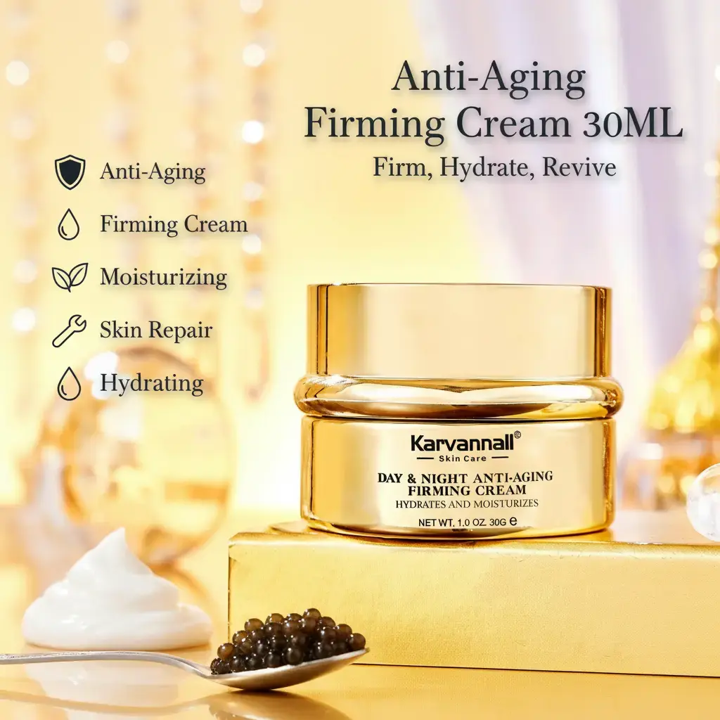Karvannall Caviar Anti-Aging Day Cream - Firming Lift, Hydrating Collagen Retinol Antioxidant Formula for All Skin Types - 1.0 oz (30ml) Limited Ed Skincare Moisturizer