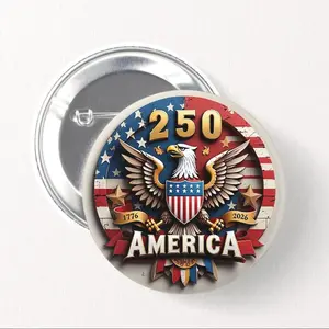 American Eagle 250th Anniversary Pin, Patriotic USA Flag Button Badge, 4th of July Accessory, Independence Day Gift