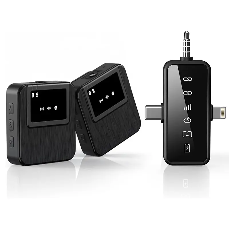 High Fidelity Noise Reduction Wireless Lavalier Microphone, 3-in-1 Cross-Device System for iPhone, Android & Cameras, 328FT Far Transmission and 20 Hours Battery Capacity for Clear Recording on Vlogs, Interviews and TikTok