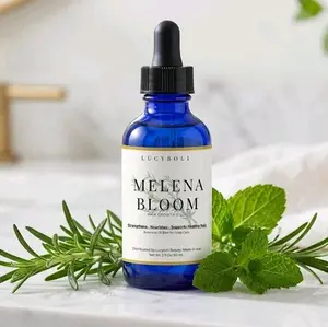 LucyBoli Melena Bloom Hair Growth Oil - Organic Rosemary & Mint Infused for Stronger Healthier Hair - Lightweight Scalp Nourishing Oil