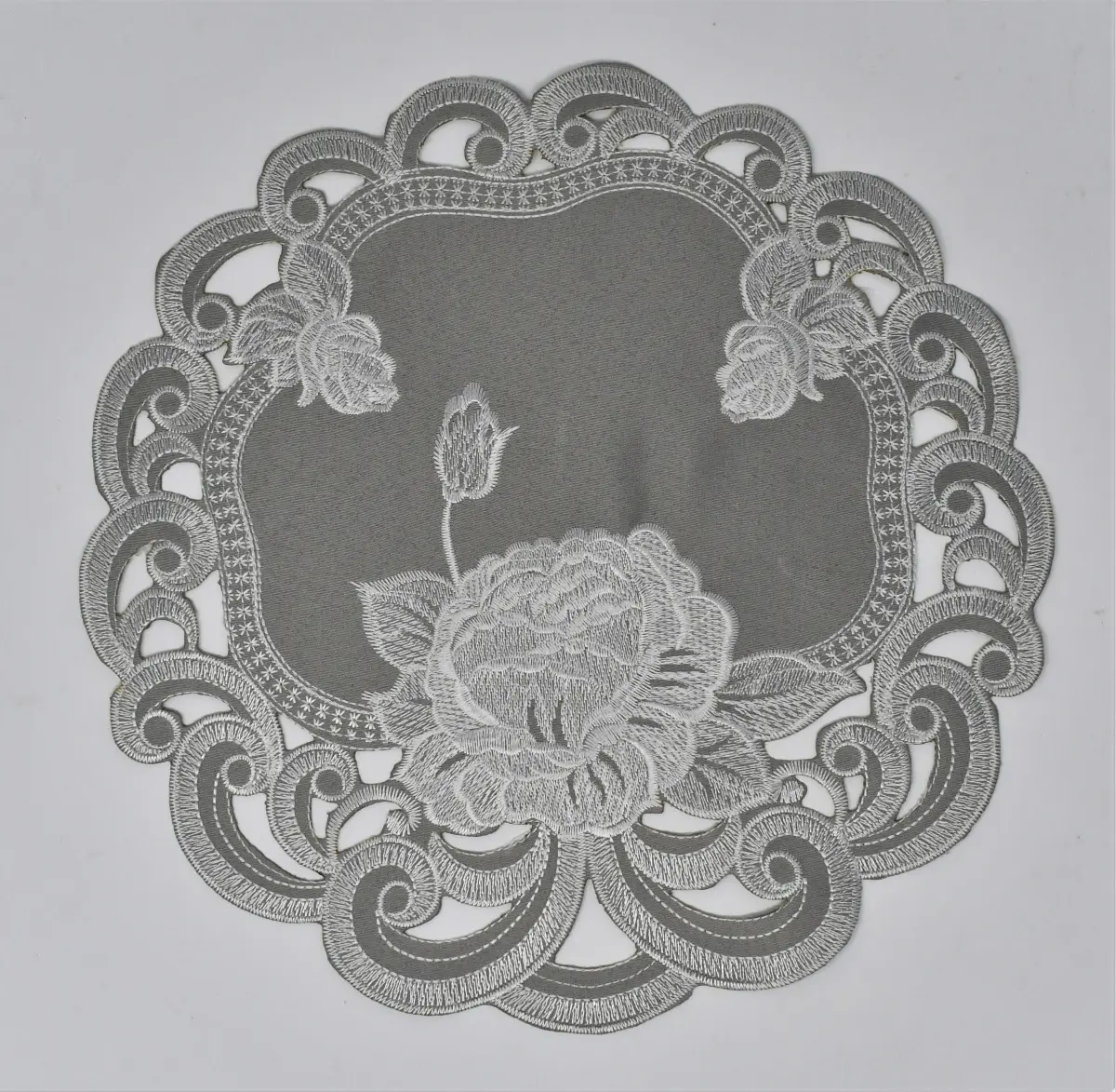 Sinobrite H9490-012 12 in. Slate Rose Doily