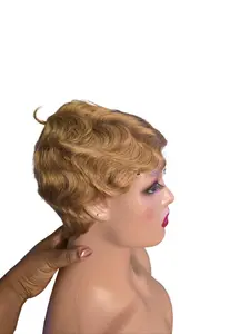 Finger wave short human wig