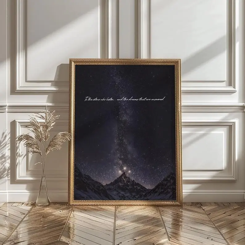 To The Stars Who Listen, ACOTAR Prints, Night Court Prints, Velaris, Gifts for ACOTAR Fans, Book Lover Gift, Acotar Wall Art, Rhysand Poster (Unframed) (No Frame)