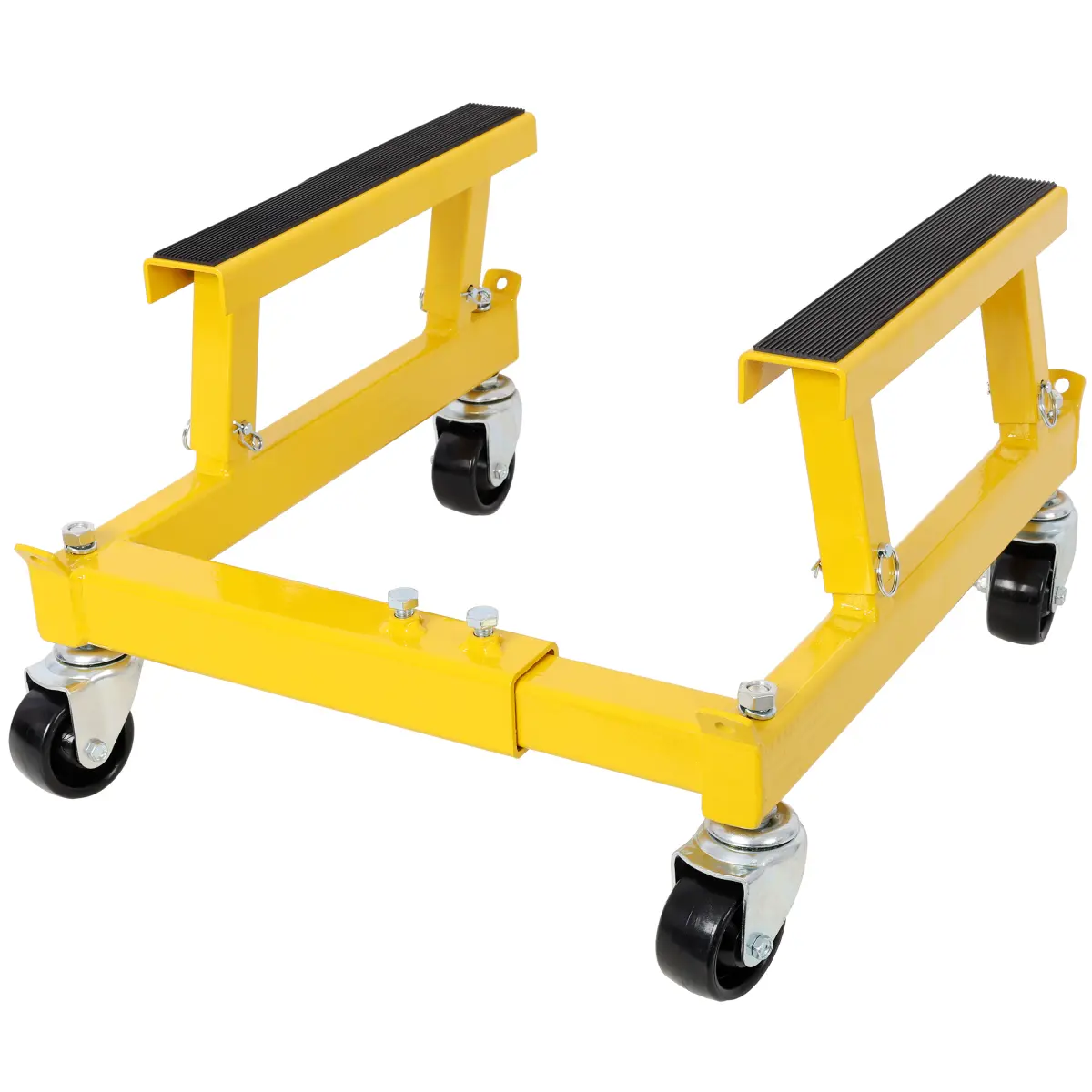 18"l x 20"w x 12"h Heavy-Duty Steel Motorcycle ATV Dolly - Heavy Duty Trolley, Portable Rolling Trollies, Transport Wheels Trollies, Adjustable Size Mechanic Equipment, Rubber Pads, 360° Swivel Wheels, Tie-Down Points for Garage Vehicle Maintenance