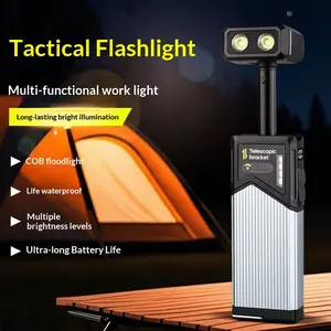 Multi functional telescopic work light, stretchable rotating LED light with magnet, car maintenance light, TYPE-C rechargeable lighting flashlight