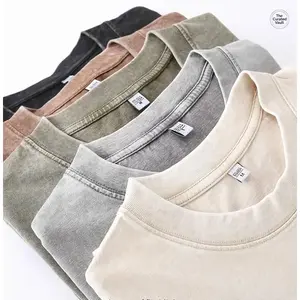 1/4 Pack Oversized Tshirts for Men Gym Vintage Heavyweight T Shirts Cotton Workout Acid Wash Baggy Tees