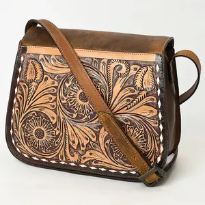Barren River Hand Tooled Leather Crossbody Purse