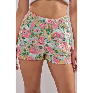 TEA TIME FLORAL BROCADE SHORT