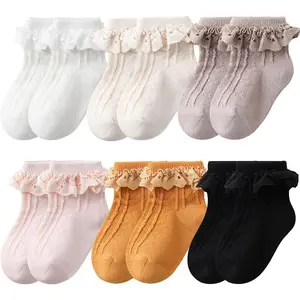 Baby Girls' Eyelet Flower Socks Ankle Sock  Newborn Infant Toddlers Kids