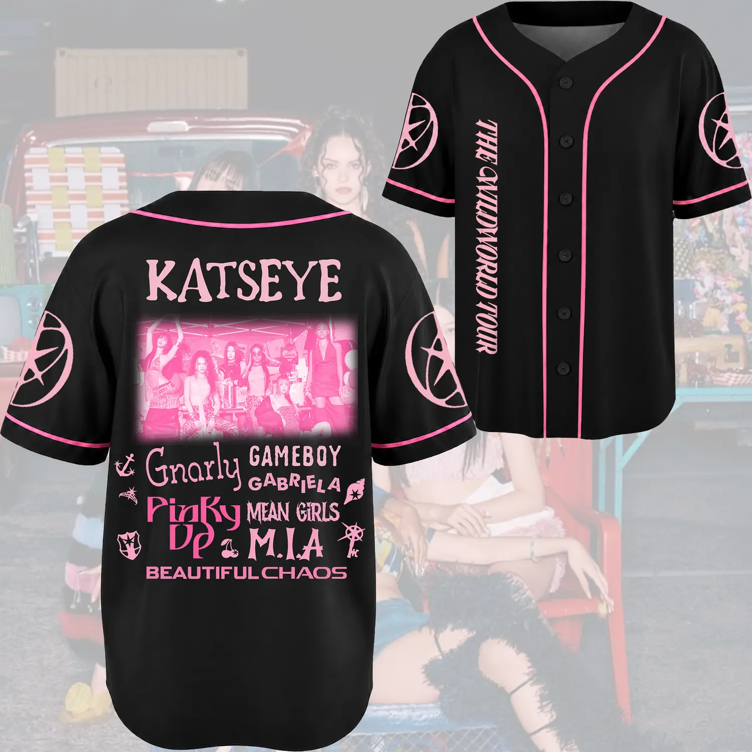 Pinky Up Katseye The Wildworld Tour Baseball Jersey