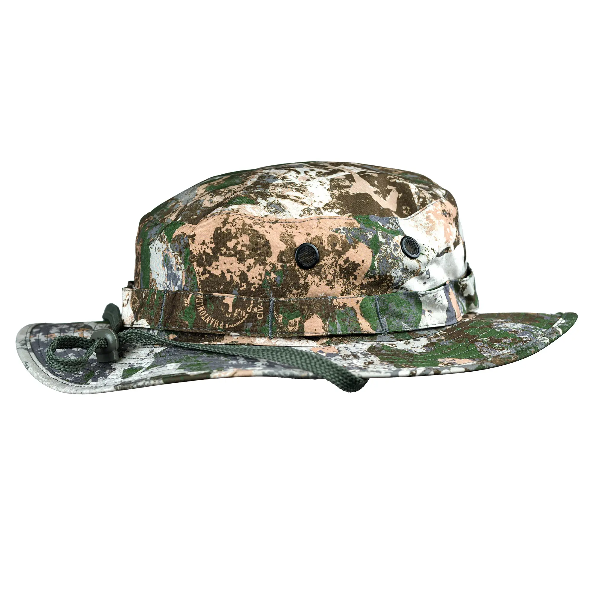 Mil-Tec Phantomleaf WASP I Z1B Waterproof Trilaminate Wet Weather Tactical Boonie Hat, 2.5" Wide Brim, Adjustable Chin Strap, Arid Camo for Hunting, Hiking