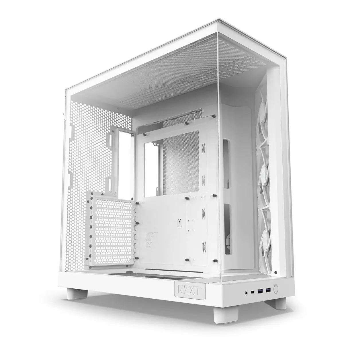 NZXT H6 Flow Compact Dual-Chamber ATX Mid-Tower Airflow Computer Case, White