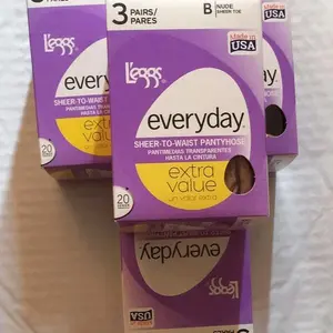 Lot of 4 Packs (12 Pairs Total). L’eggs Everyday Pantyhose - Sheer To Waist- B