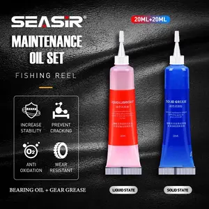 SEASIR Maintenance Oil and Protective Grease Set for Fishing Reel Bearing - 20ml each, 2pcs