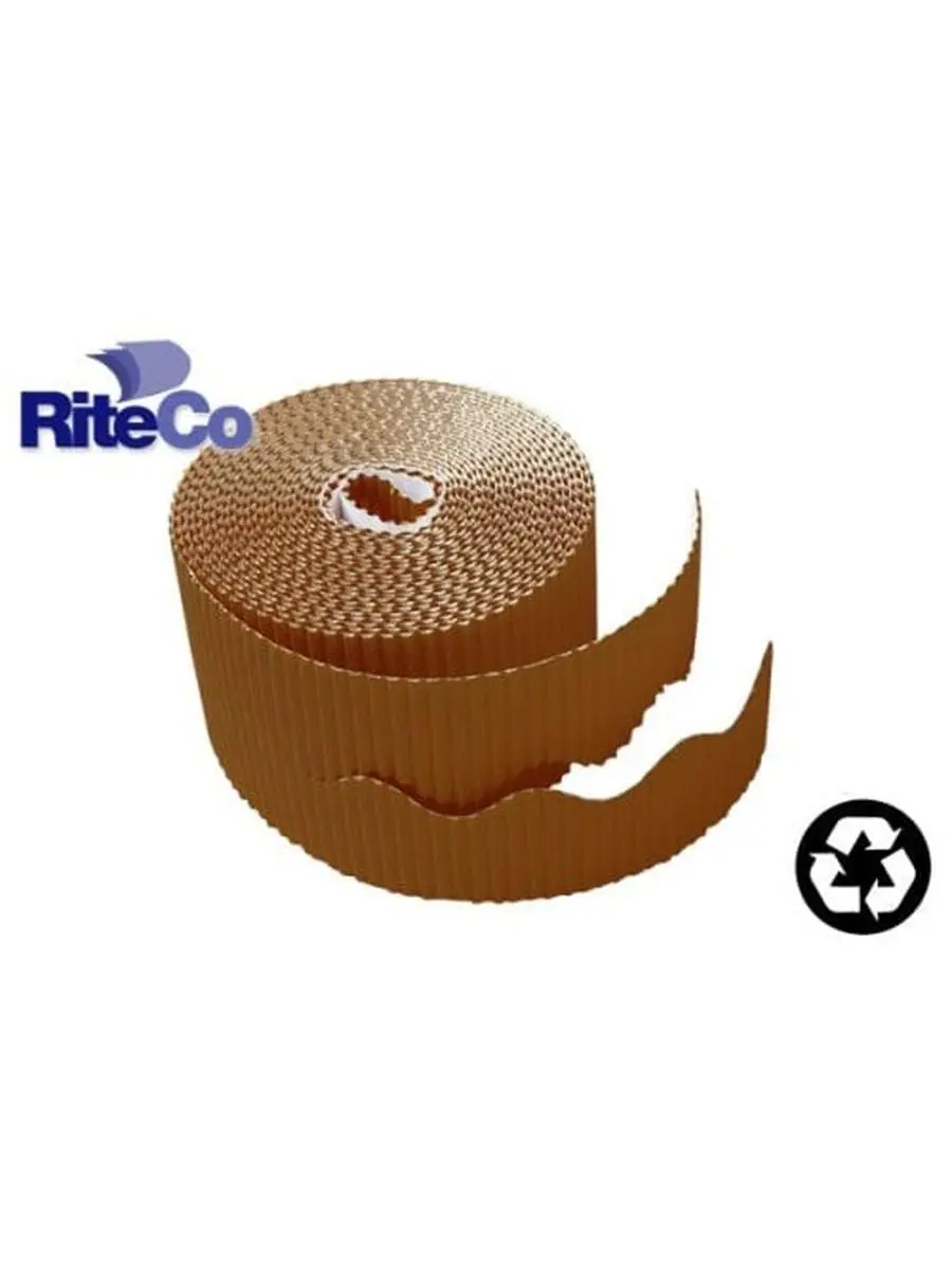 RiteCo Raydiant Riteco Trim-It Corrugated Scalloped Decorative Border. Two .25 In. X 50 Ft. Strips Per Roll Warm Brown, 6 Rolls