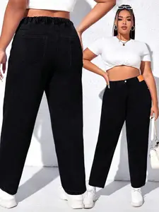 Conical Waist Denim Jeans for Women, Soft and Comfortable, All-Season Wear, Standard Fit, Ideal for Daily Use