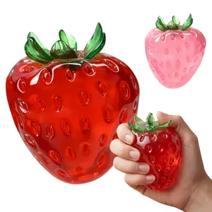 6cm Strawberry Squishy Toys, Soft Squeeze Decompression Squeeze Stress Relief Set, Super Slow Rising Mochi Squishies Fidget, Calming Anxiety Toy, Stress Reliever, Birthday Party Gift for Kids-MM