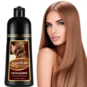 3-in-1 Brown Argan Oil Shampoo for Gray Coverage, Natural Plant Hair Dye Kit Colors in Minutes, Long-Lasting, Easy to Use， Haircare