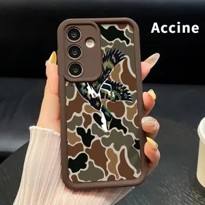 Phone Case Compatible with Samsung Galaxy S23 Ultra S24 Plus S25 S22+ Duck in Camouflage Anti-Scratch Shockproof Soft Silicone Protective Cover