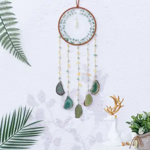 Agate Round Dream Catcher, 1 Count Hanging Decorative Dream Catcher, Hanging Ornaments for Living Room Window Garden, Hanging Home Decor, Gift for Friends