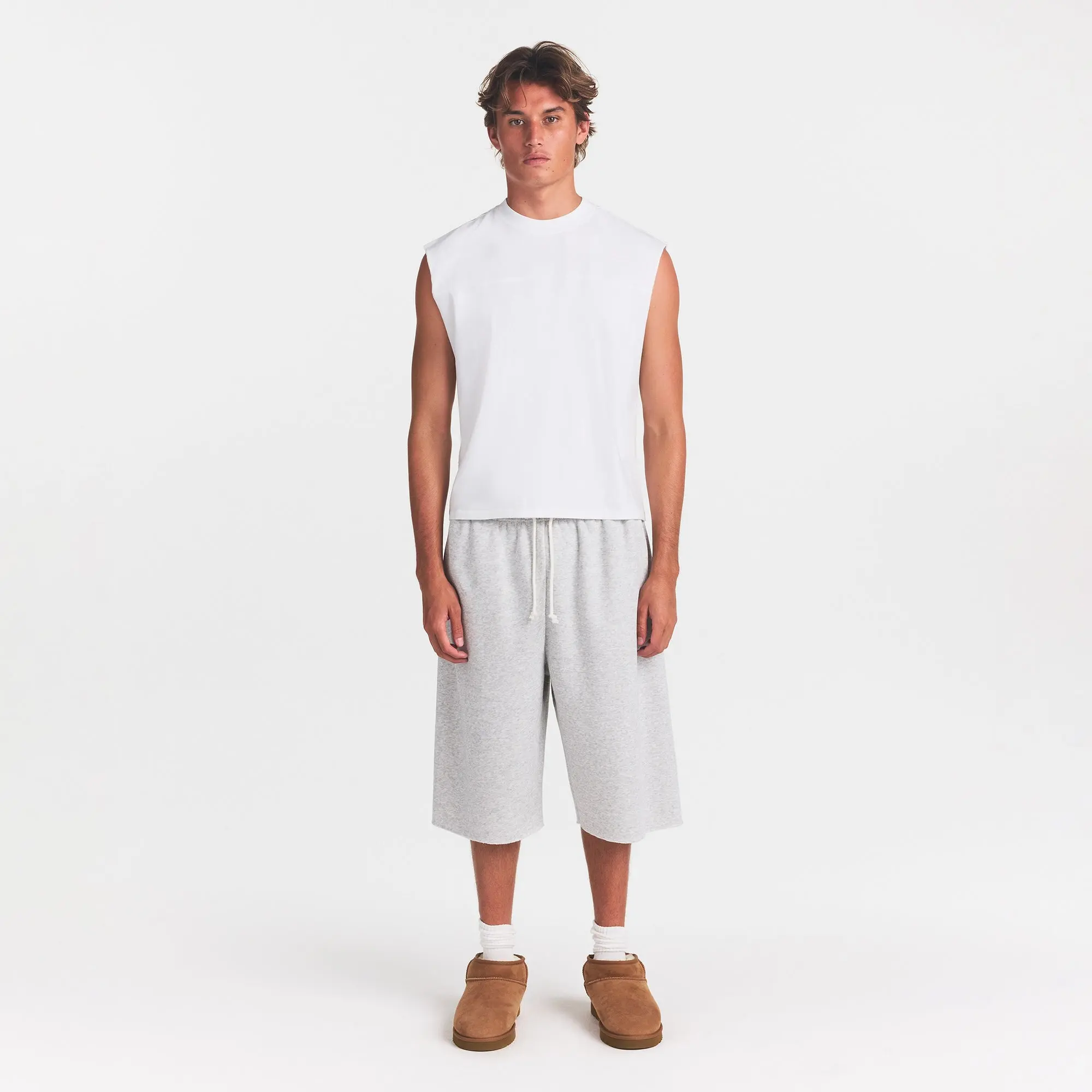 SKIMS HEAVYWEIGHT COTTON MENS CROPPED MUSCLE TANK