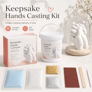 DIY Hand Casting Kit – Couples & Family Keepsake, Father’s Day, Gift for Dad, Anniversary Gift,Newborn Keepsake, Baby Shower & New Parent Gift