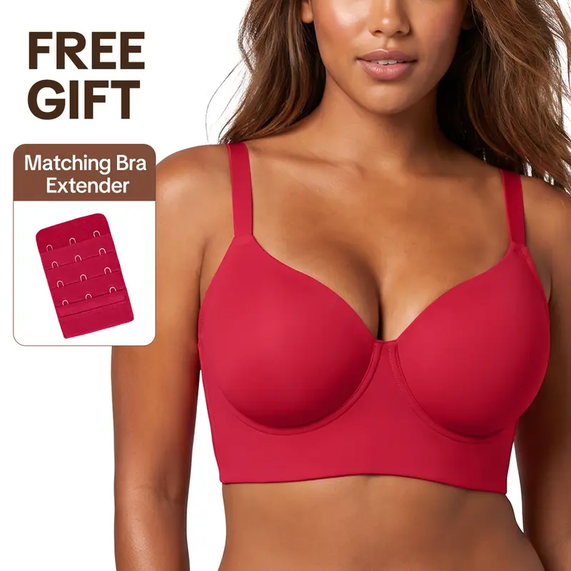 HSIA Delia Seamless Non Padded Plus Size Full Coverage Supportive Lycra Fabric Longline Underwire Bra for Large Bust T-Shirt Bra Side Smoothing Wide Back Coverage Tank Vest Bra Wide Adjustable Straps Breathable High Elastic Stretch Fit Bra for Curvy Women