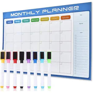Calendar for Refrigerator, 16" X 12", Large Fridge Whiteboard Calendar Dry Erase,   Monthly Planner for Busy Moms,Family (Blue)