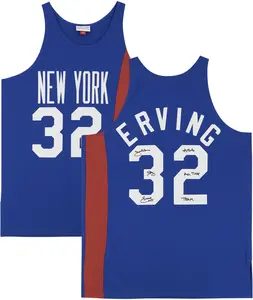 Julius Erving New York Nets Autographed Royal Blue Mitchell & Ness 1973-1974 Authentic Jersey with "ABA All-Time Team" Inscription - Fanatics Authentic Certified