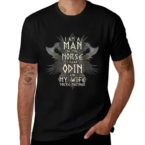 I'm A Nordic Man, I'm in Awe of Odin Mens T Shirts Cotton Short Sleeve T-Shirt Crew Neck Tees Casual Shirt