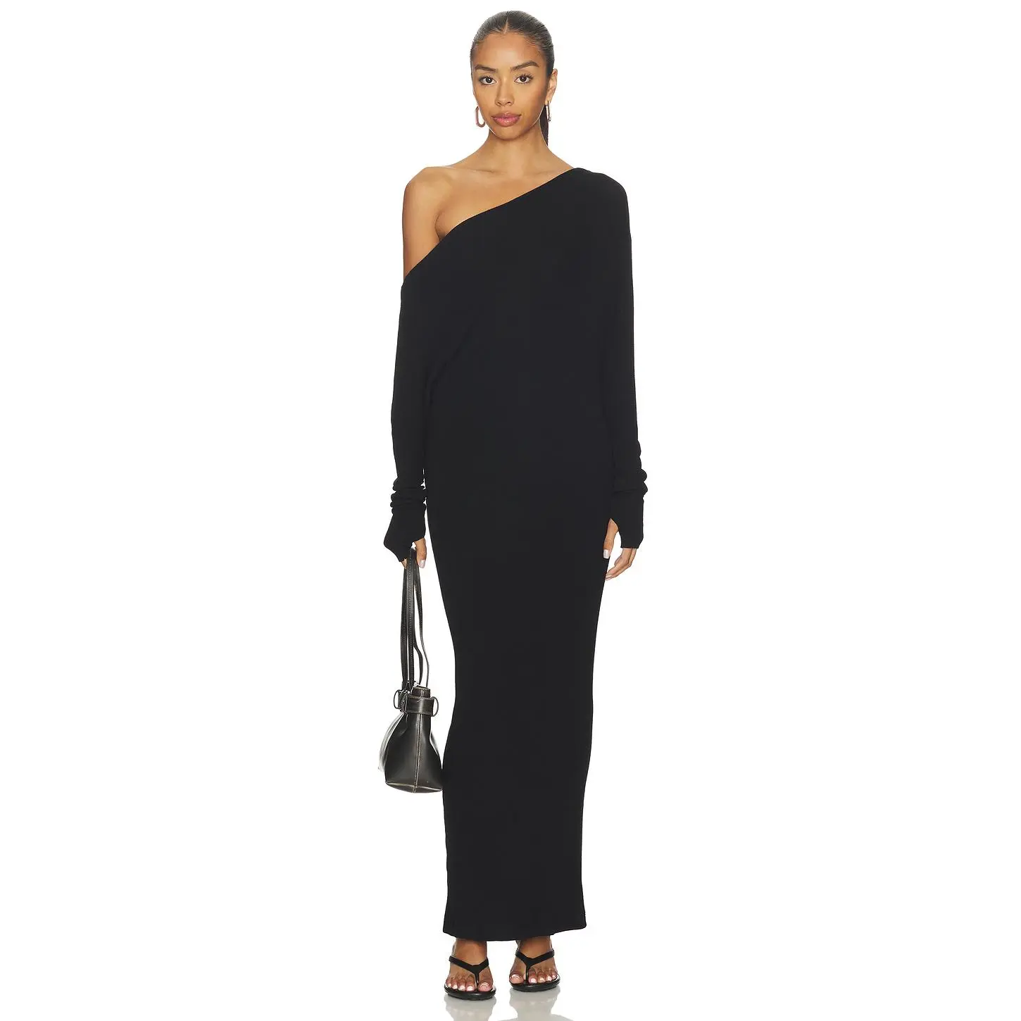 Enza Costa Knit Slouch Maxi Dress in Black - TikTok Shop