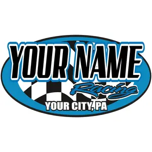 Custom Multi-Color Racing Team Name & Number Decal - 18" W x 10" H - NBR02