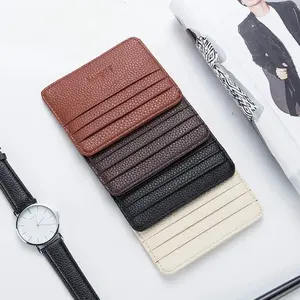 Double-sided PU Leather ID Card Holder Multi-color Bank Credit Card Case Multi-slot Ultra-thin Wallet Business Card Holder Men