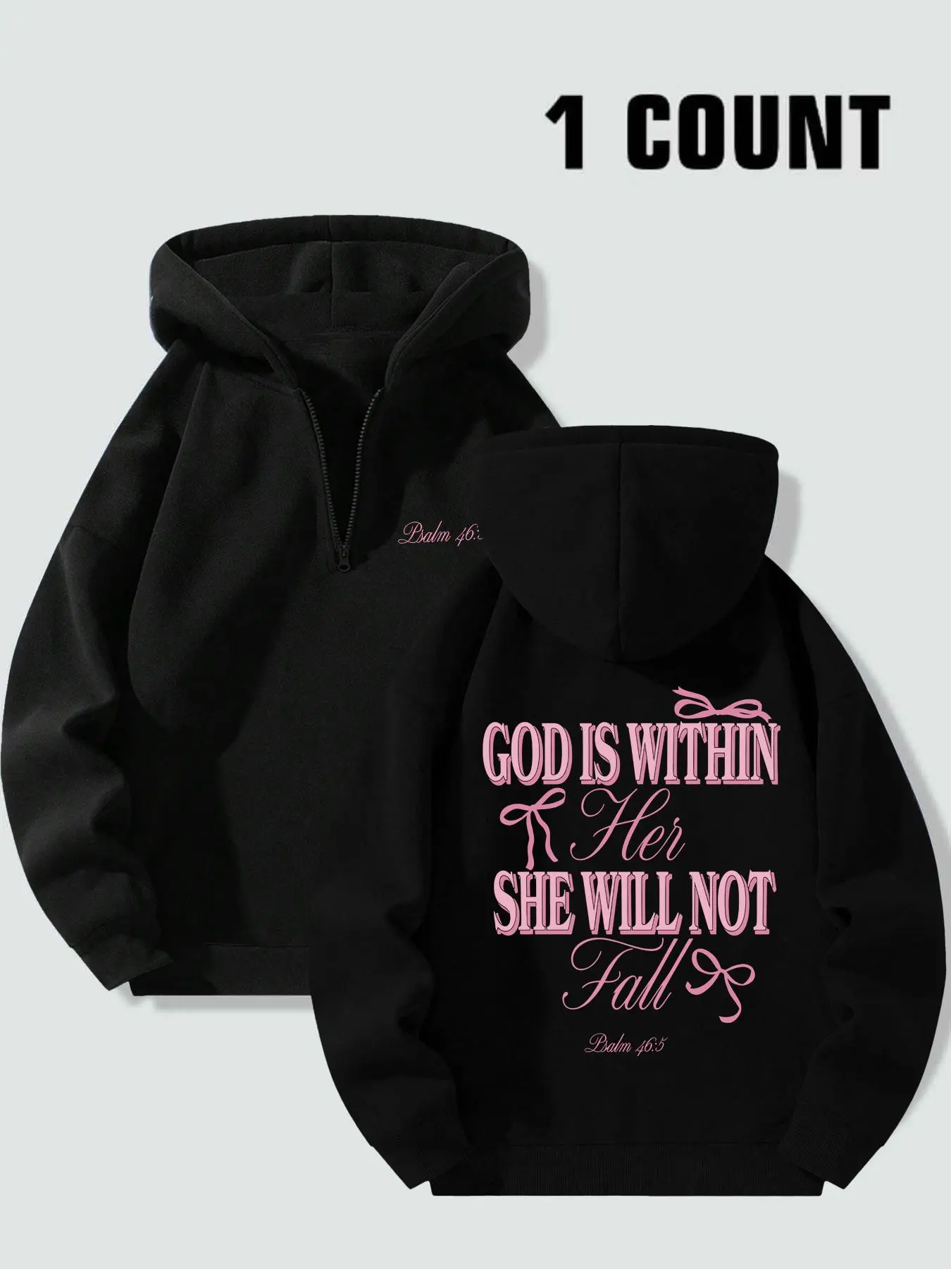 Women's Letter-Print Loose Hoodie, Casual Long-Sleeve Hooded Sweatshirt for Spring, Ladies' Tops for Daily Wear Fit, Womenswear, Everyday Hoodie, Essential Hoodie, Loose Fitting Hoodie, Wearable Hooded Sweatshirt
