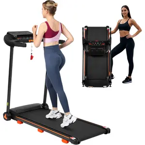 Treadmills for Home, 2.5HP Quiet Folding Treadmill with Heart Rate Sensor, 300lbs Weight Capacity, 7.5MPH,With USB Charge Station, 6 Shock-Absorbing