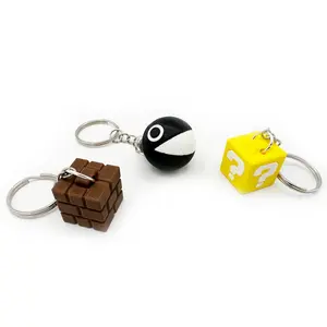 Mario 3D Printed Keychain Trio Bundle: Chain Chomp, Brick Block, & Question Block