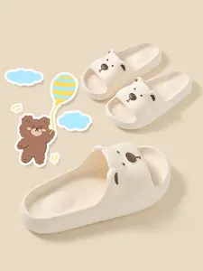 Cute Animal Design Indoor Slippers, Comfortable Medium Width Open Toe Shoes, Casual Eva Material Low Top All Season Footwear