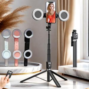 67 inch multifunctional selfie stick, retractable phone tripod, selfie stick with remote control for live streaming, camera stand, monopod selfie, vlogging kit, ring light, smartphone, cellphone