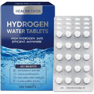 Hydrogen Water Tablets, High Concentration Molecular H2 Infused Magnesium Supplement for Enhanced Athletic Recovery and Cellular Energy Support, Antioxidant Drinking Water 100 Count