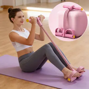 6-Tube Premium Elastic Band Pedal Resistance Trainer, Portable Multifunction Fitness Tool, Stretch Bands Workout for Home Full-Body Training, Abdominal & Rehabilitation Use