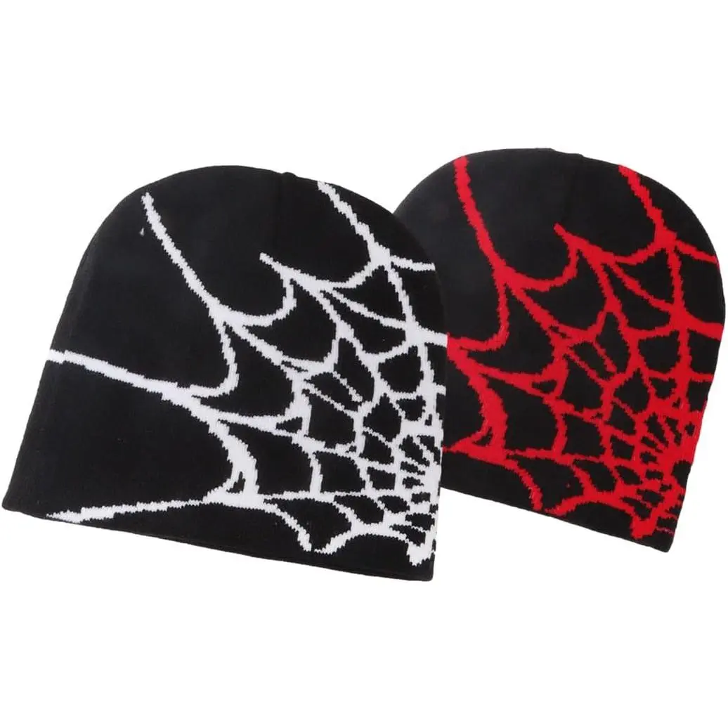 Y2K Beanie Spider Beanies Gothic    Knitted Hat Beanies with Designs for Men Black Women