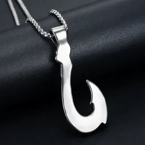 Female, Male Fish Hook Titanium Pendant for Men - Fashion Accessory
