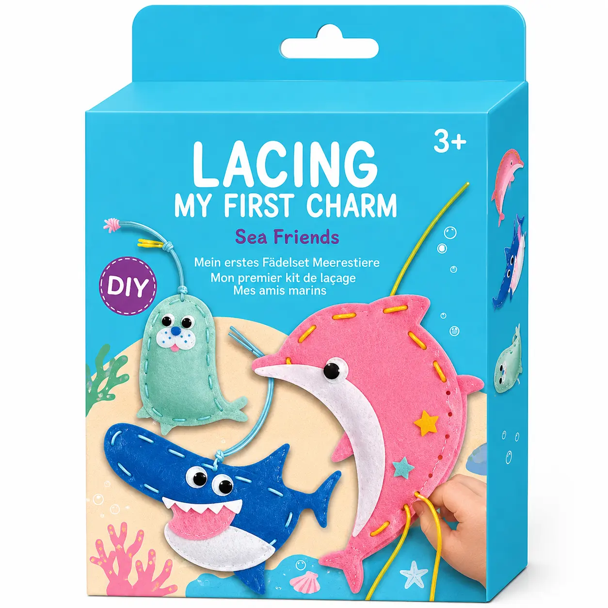 Avenir My First Lacing Kit Sea Friends DIY Felt Craft Kit Kids Ages 3+ Toy