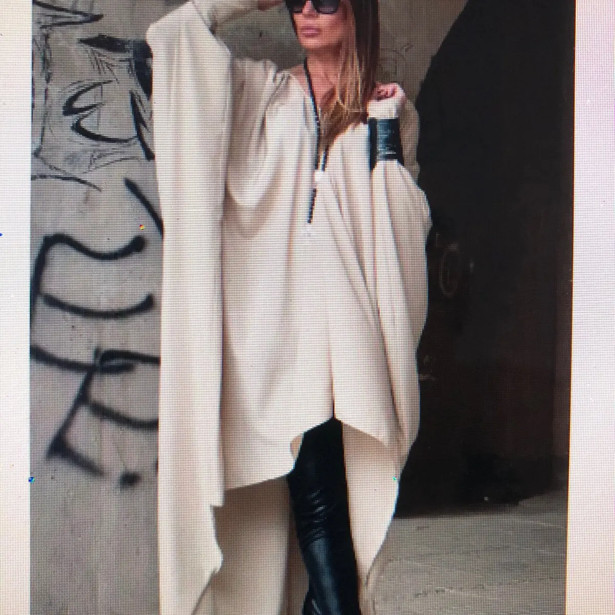 Beige powder long kaftan daywear dress prea