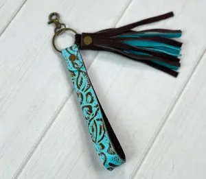 Turquoise Filigree Tassel Key Fob