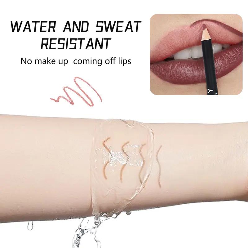 12-Colors Matte Lip Liner Set,Waterproof Long-lasting Pencil,Lipliner,Professional Lip Makeup Accessories for Women,Lip Product,Smooth Lip Kit,Lip Liner Pencils,Easy Coloring Lip Liner Pen for Daily Use