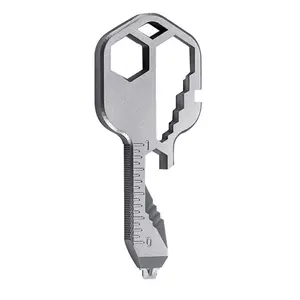 Silver Color Key Wrench and Screwdriver, Zinc Alloy Multi-Functional Keychain Bottle Opener, Portable Edc Tool for Emergency Use